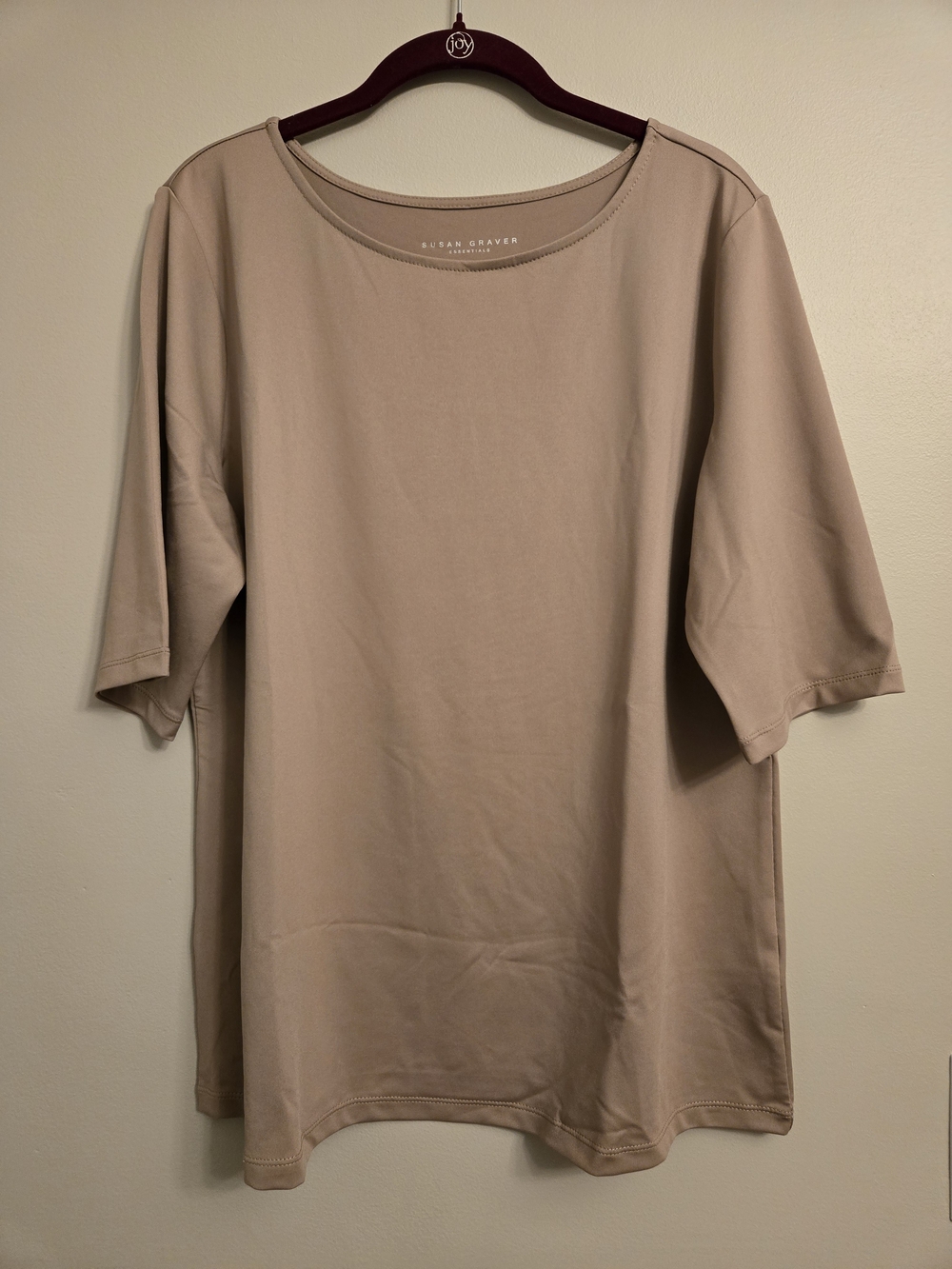 Susan Graver Essentials Butterknit Elbow Sleeve Tunic Top, Size L
